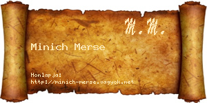 Minich Merse névjegykártya